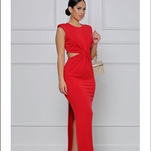 Padded Cutout Maxi Dress